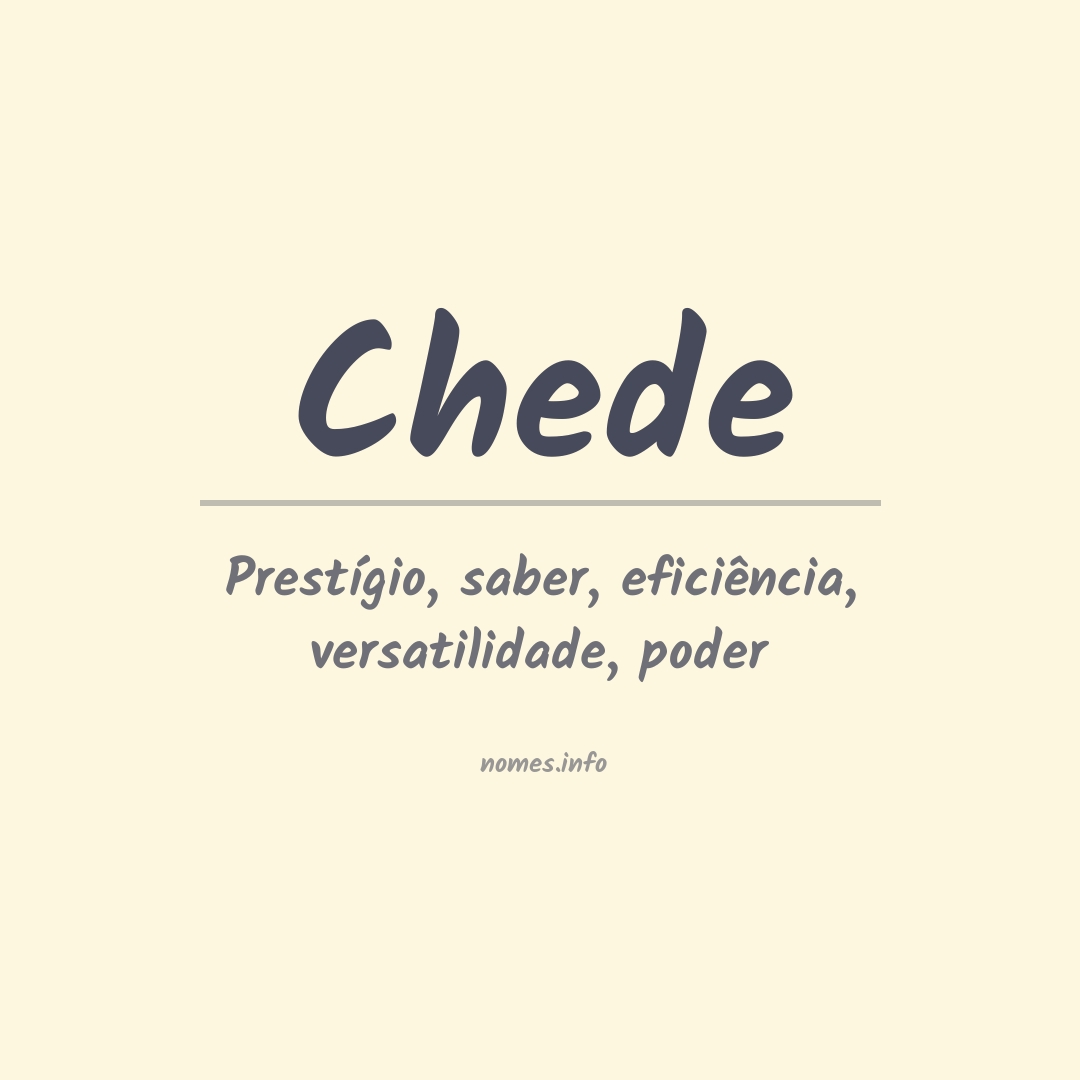 Significado do nome Chede