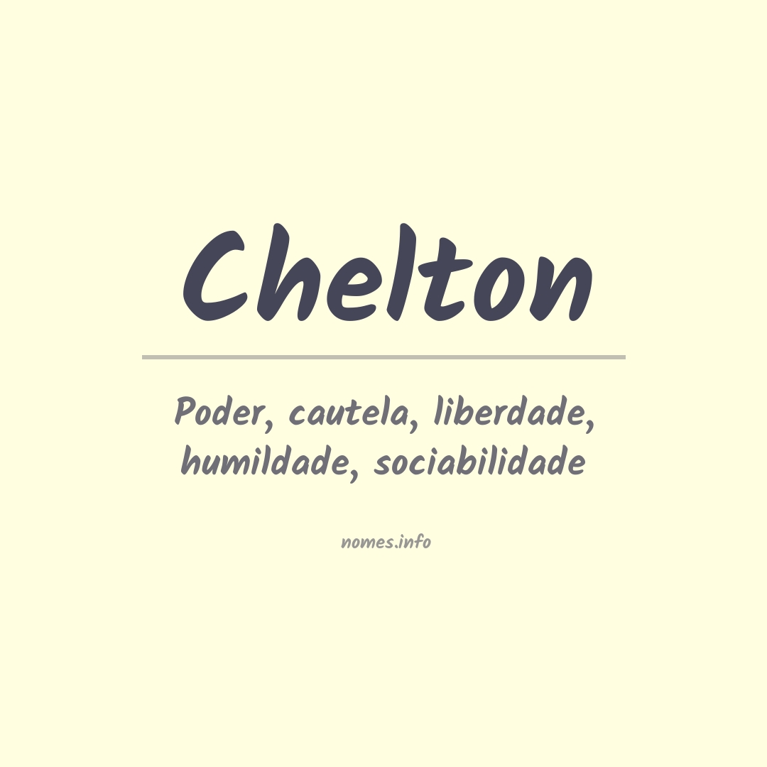 Significado do nome Chelton