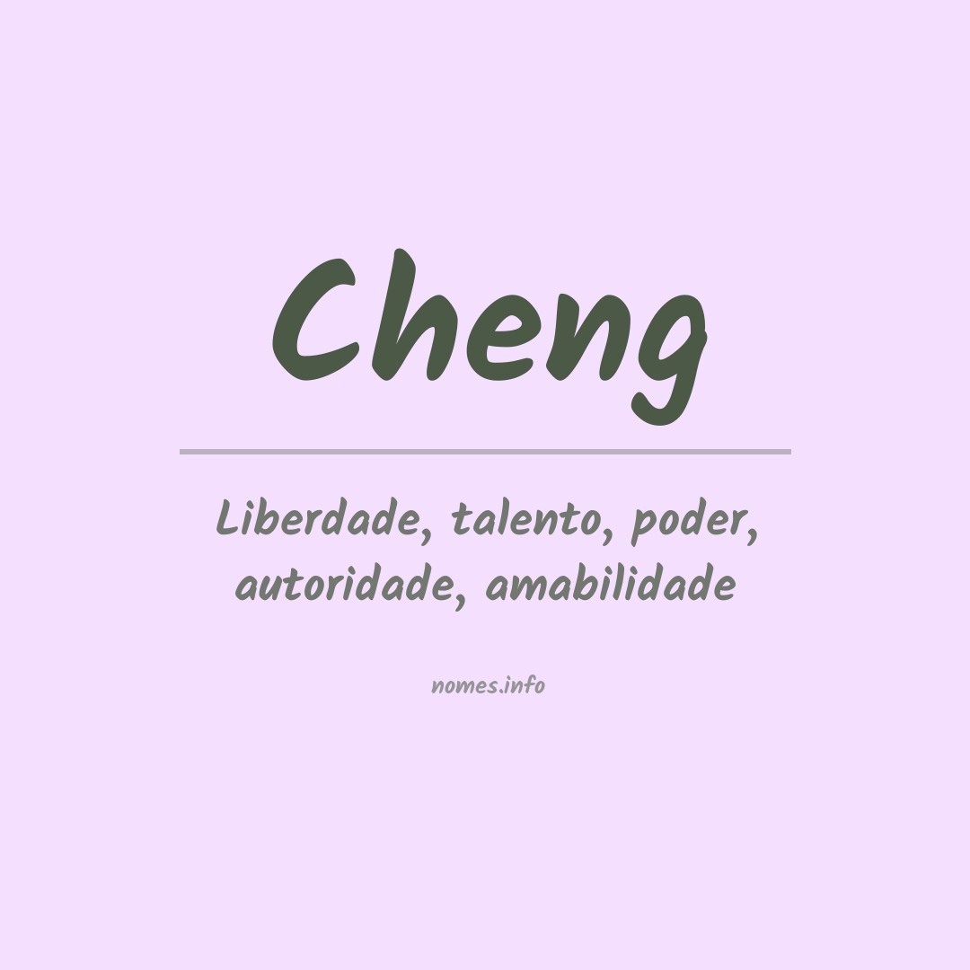 Significado do nome Cheng