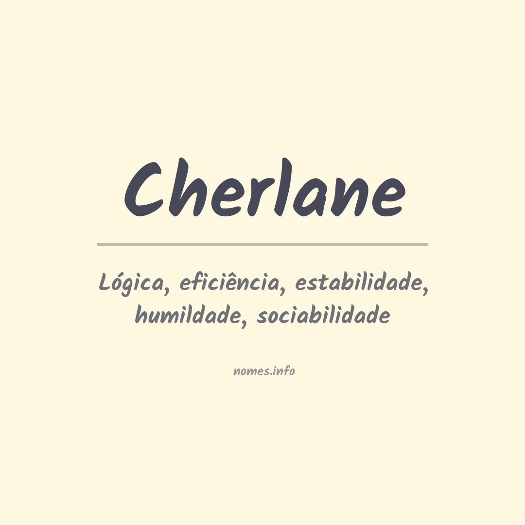Significado do nome Cherlane