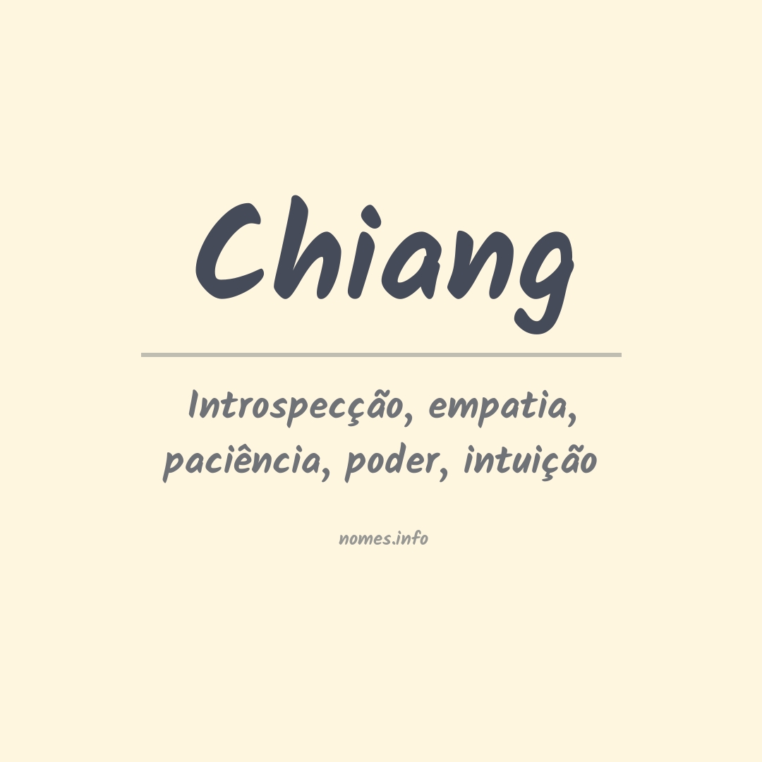 Significado do nome Chiang