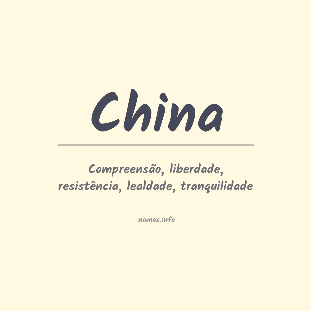 Significado do nome China