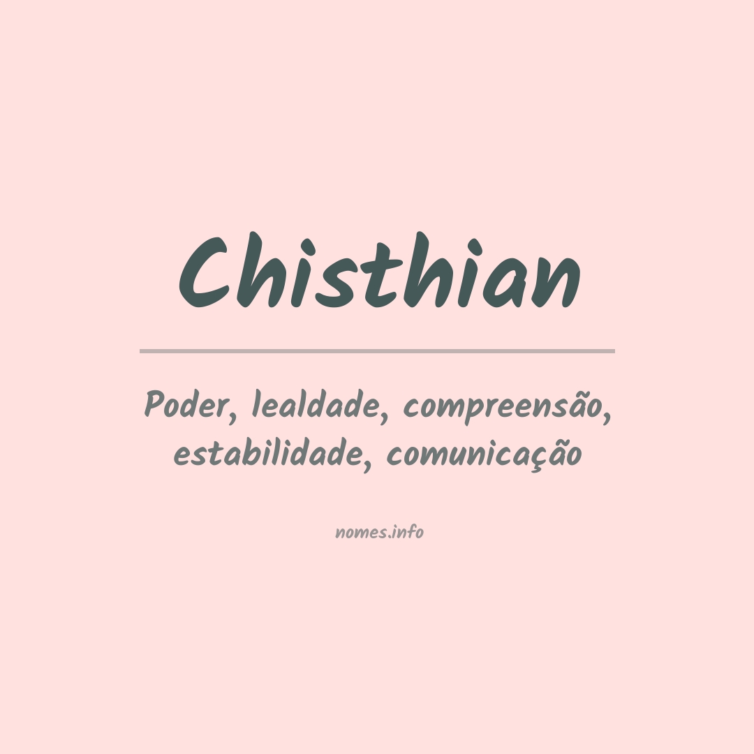 Significado do nome Chisthian