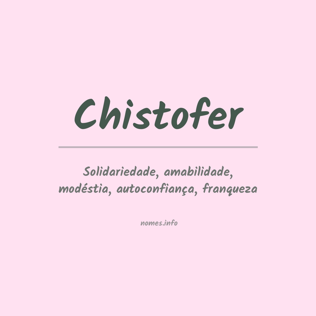 Significado do nome Chistofer