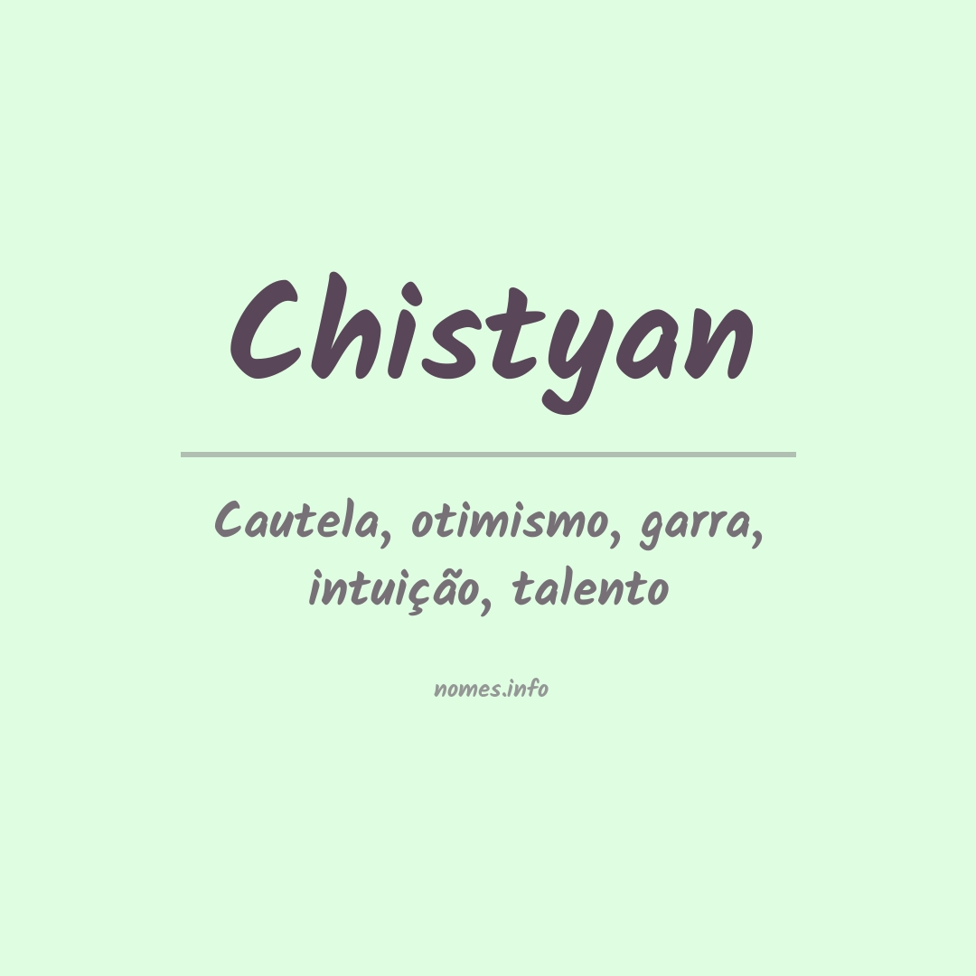 Significado do nome Chistyan