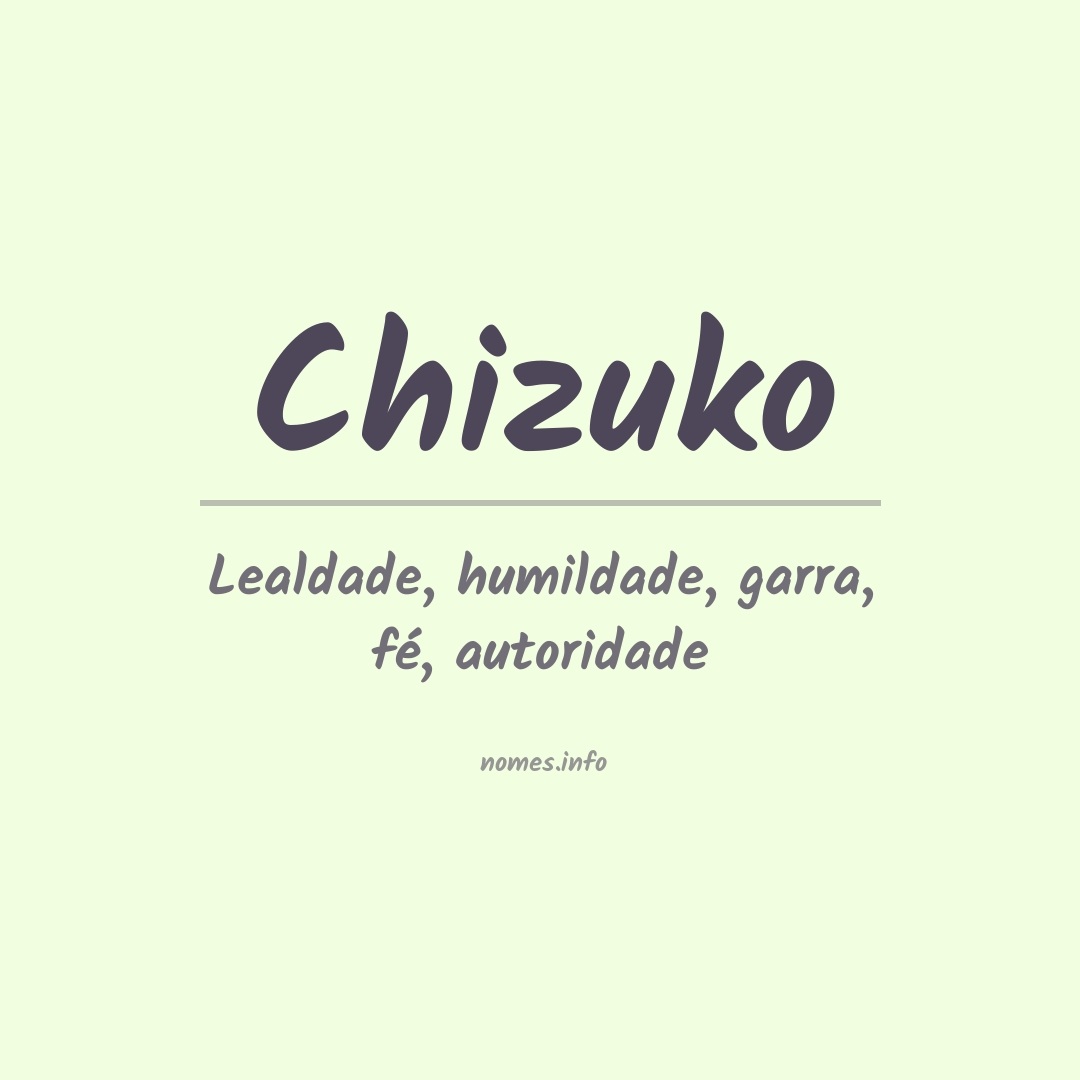 Significado do nome Chizuko