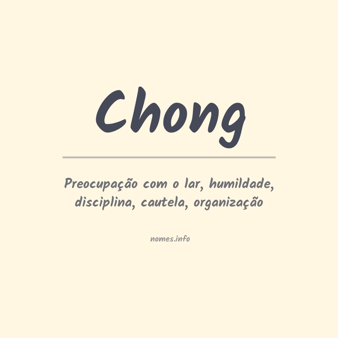 Significado do nome Chong