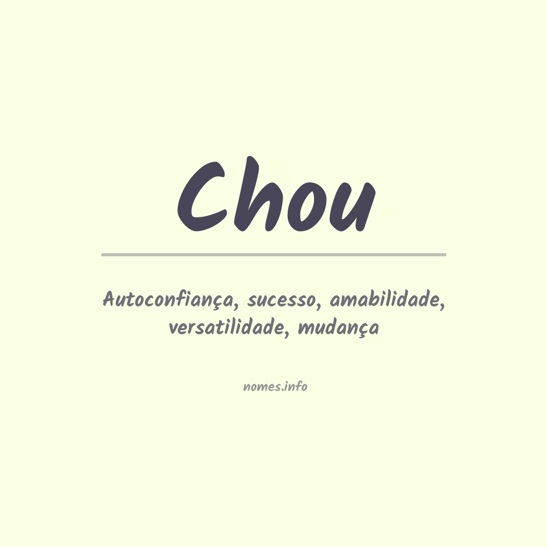 Significado do nome Chou