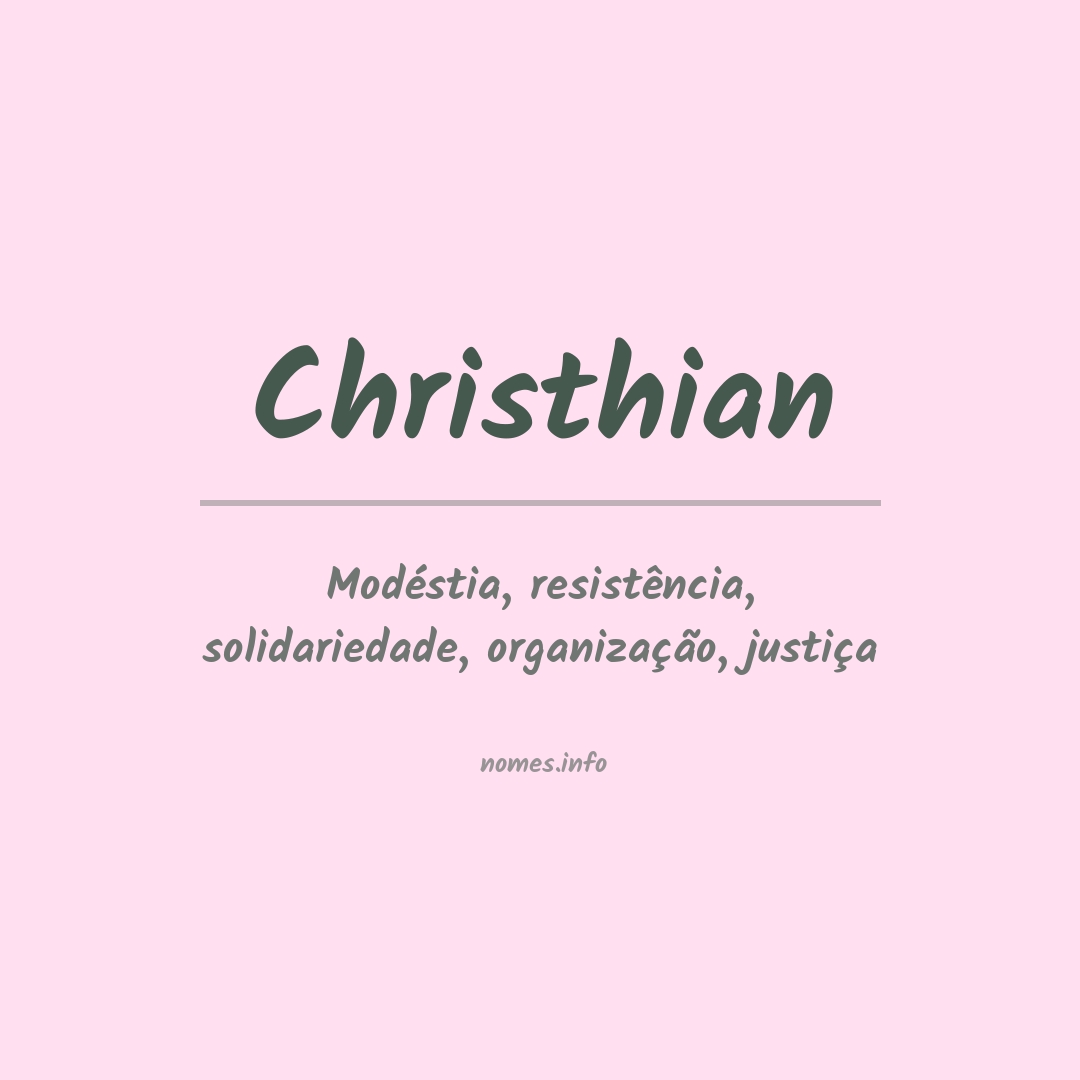 Significado do nome Christhian