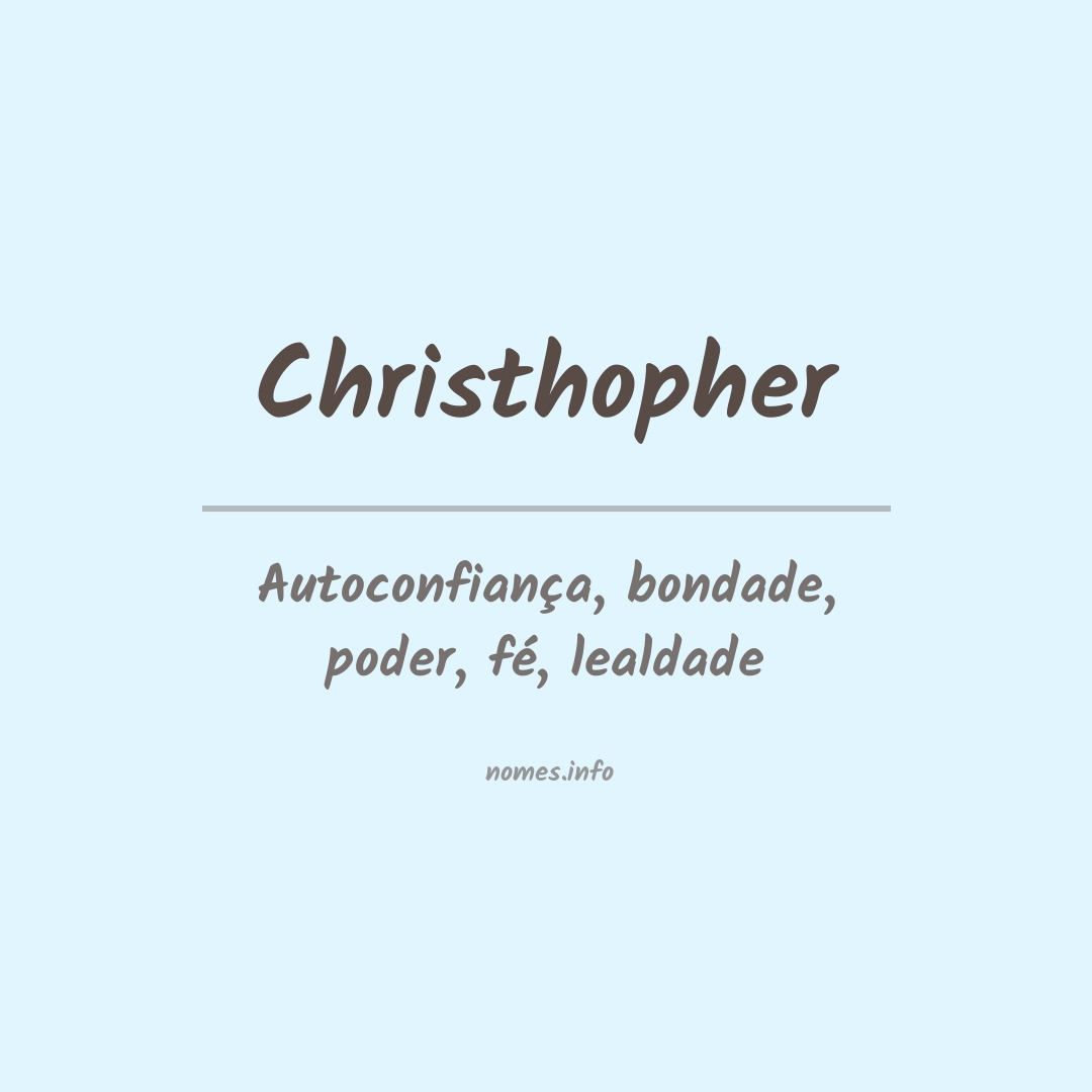 Significado do nome Christhopher