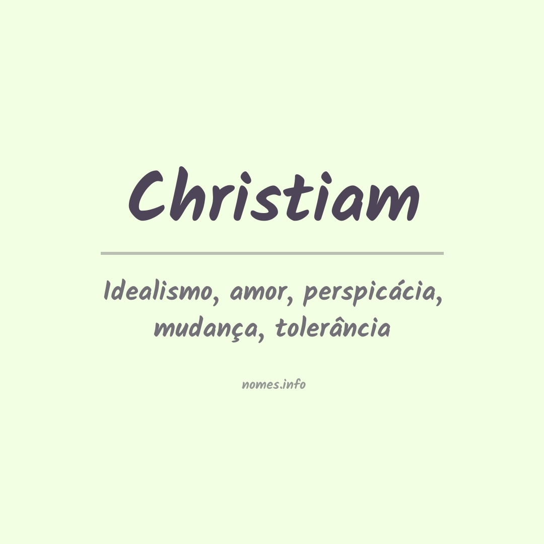 Significado do nome Christiam