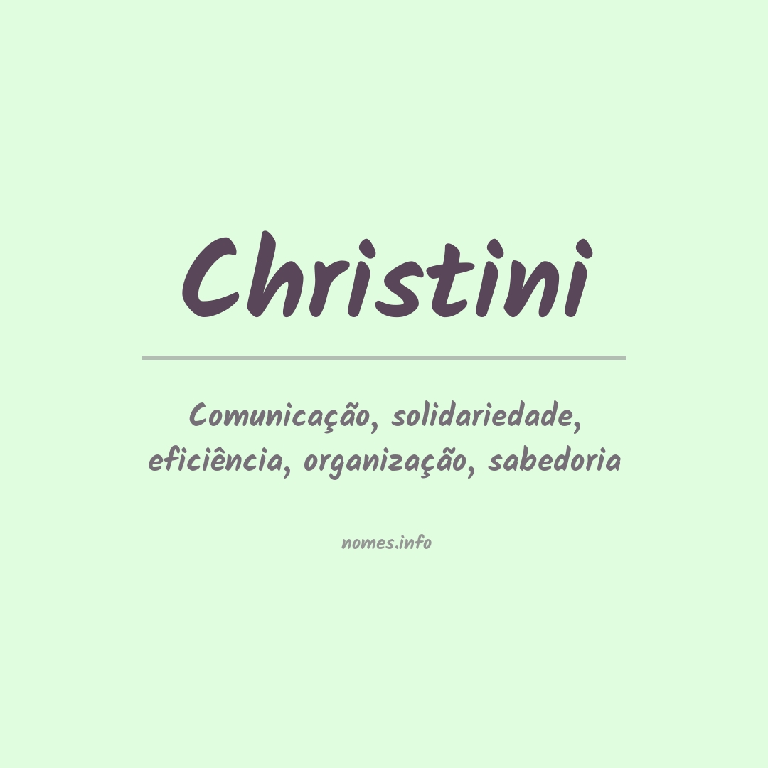 Significado do nome Christini