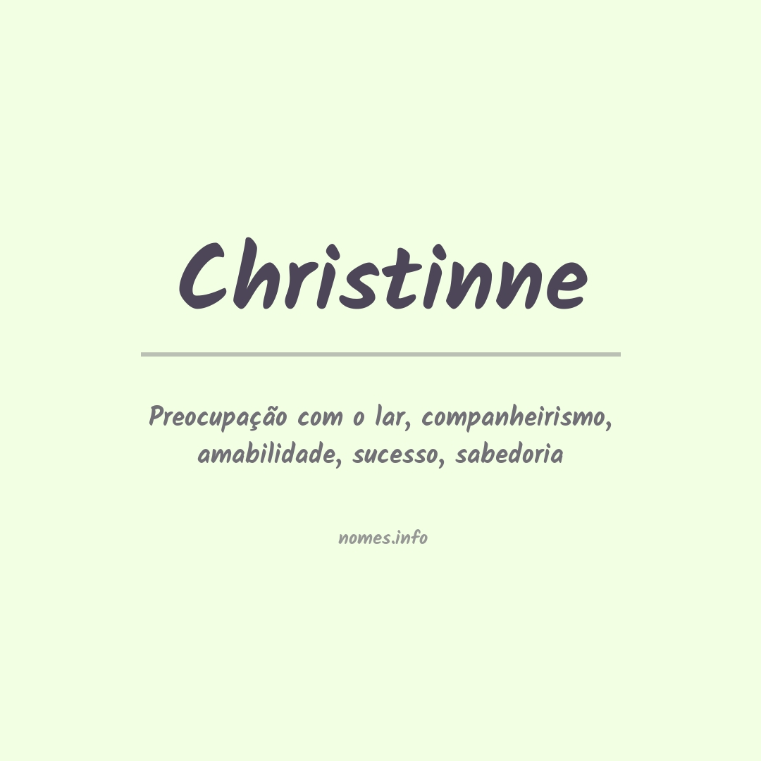 Significado do nome Christinne