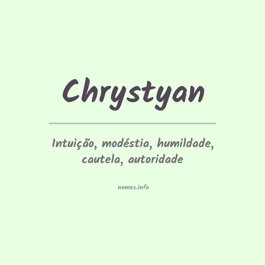 Significado do nome Chrystyan