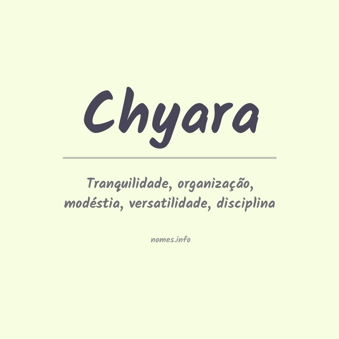 Significado do nome Chyara