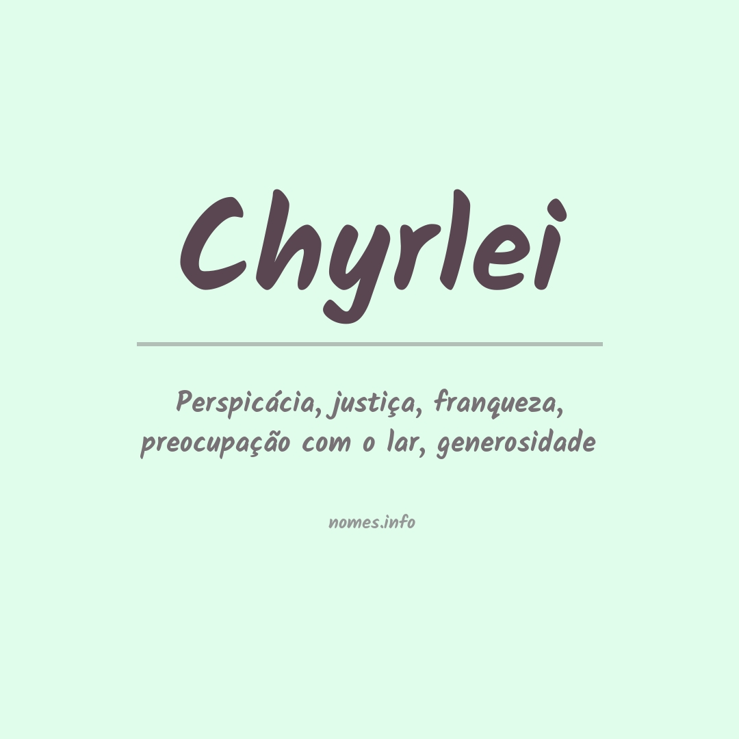 Significado do nome Chyrlei