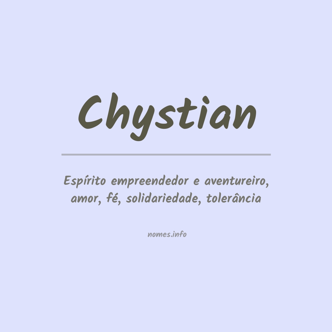 Significado do nome Chystian