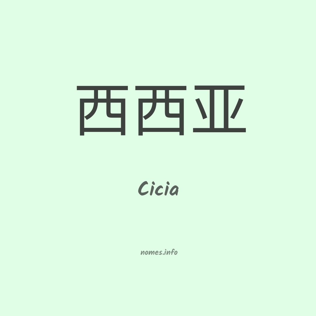 Cicia em chinês