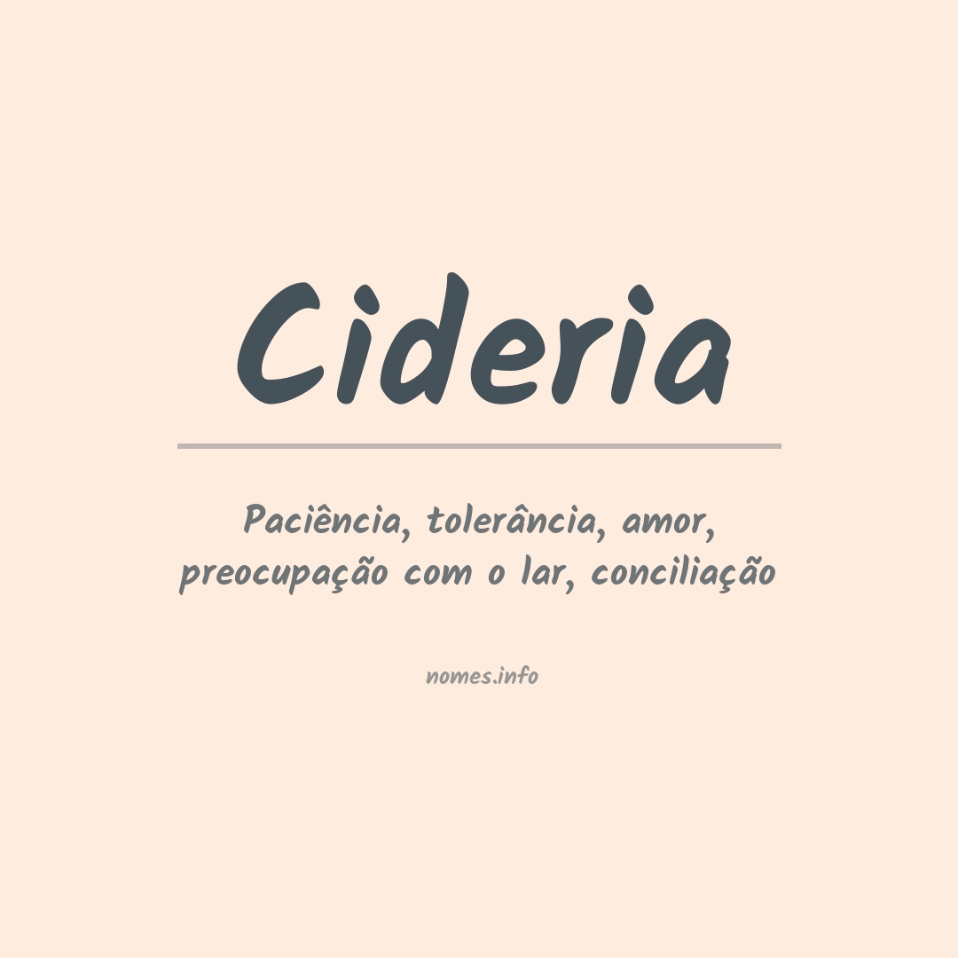 Significado do nome Cideria