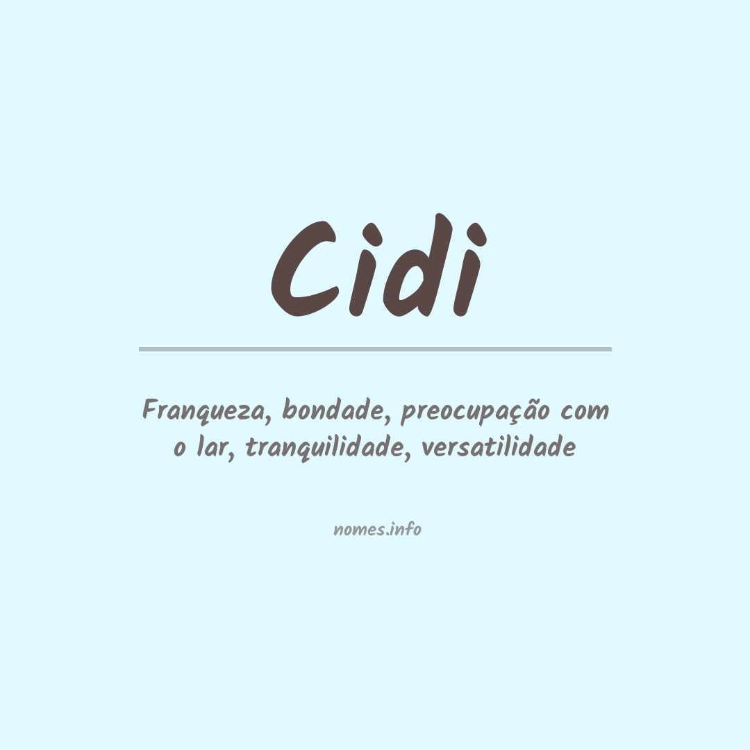 Significado do nome Cidi