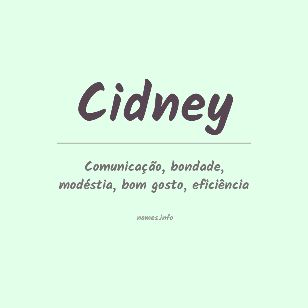 Significado do nome Cidney