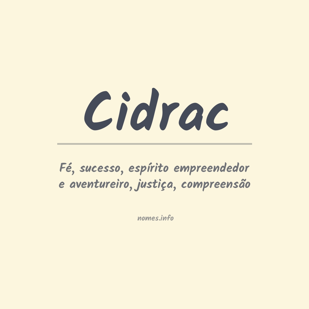 Significado do nome Cidrac