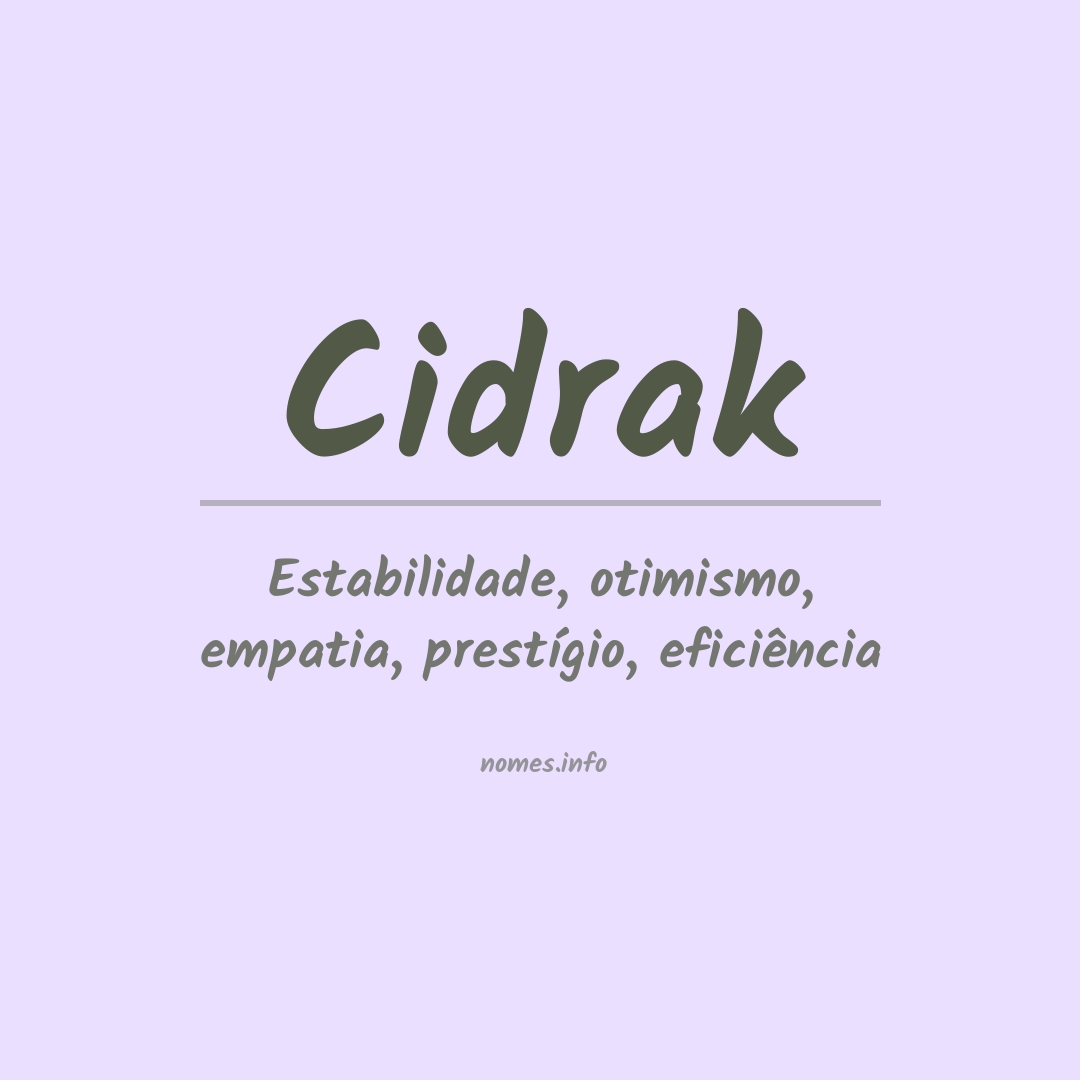 Significado do nome Cidrak