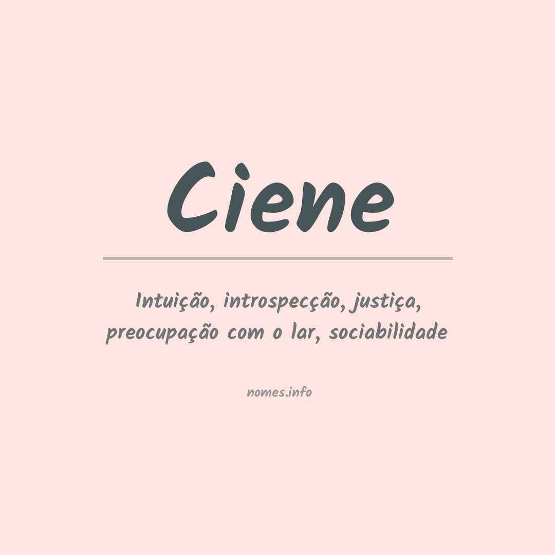 Significado do nome Ciene