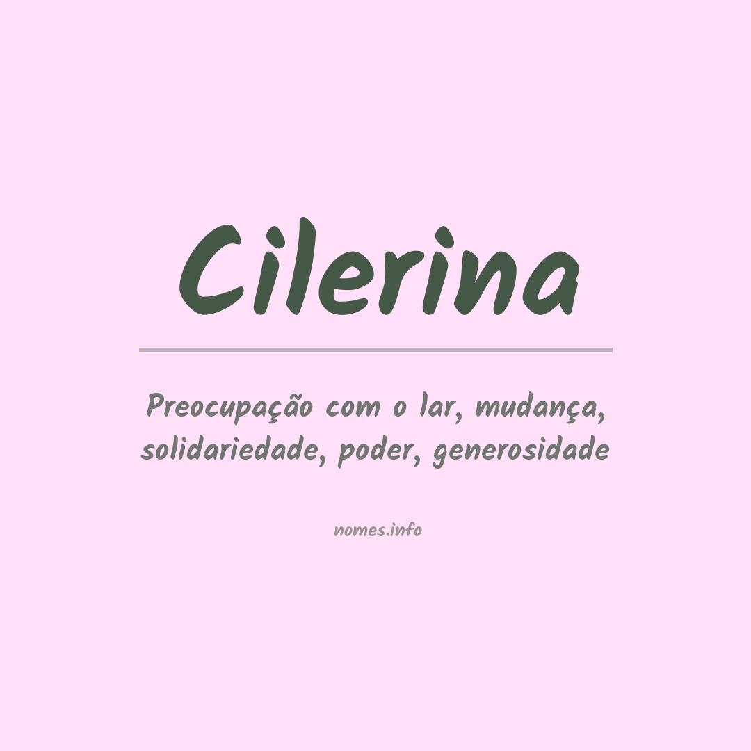 Significado do nome Cilerina