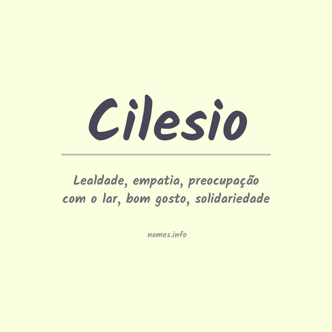 Significado do nome Cilesio