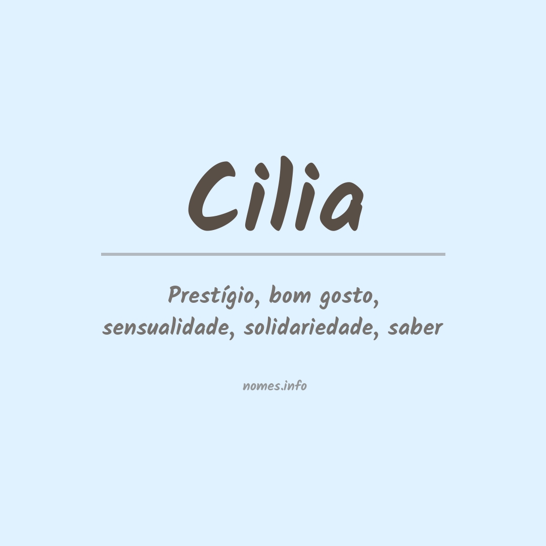 Significado do nome Cilia
