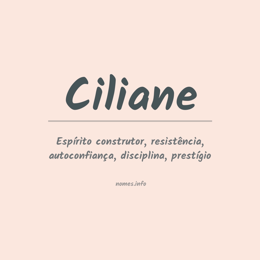 Significado do nome Ciliane