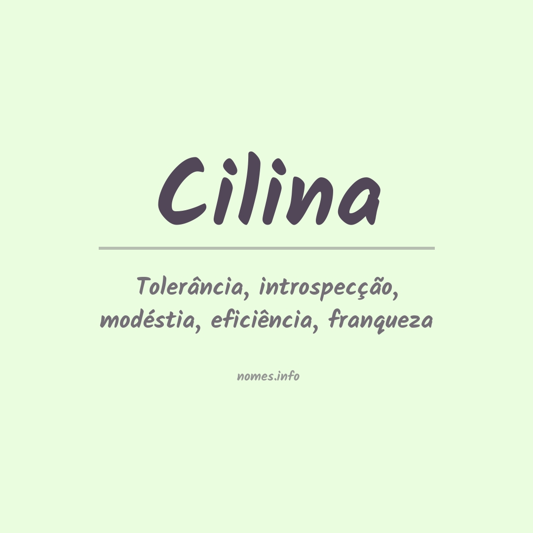 Significado do nome Cilina