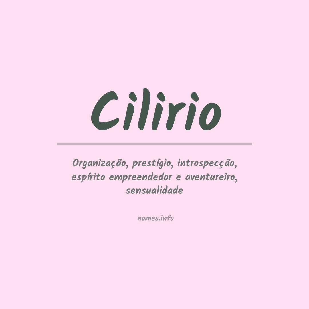 Significado do nome Cilirio