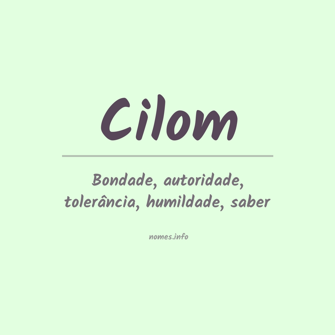 Significado do nome Cilom