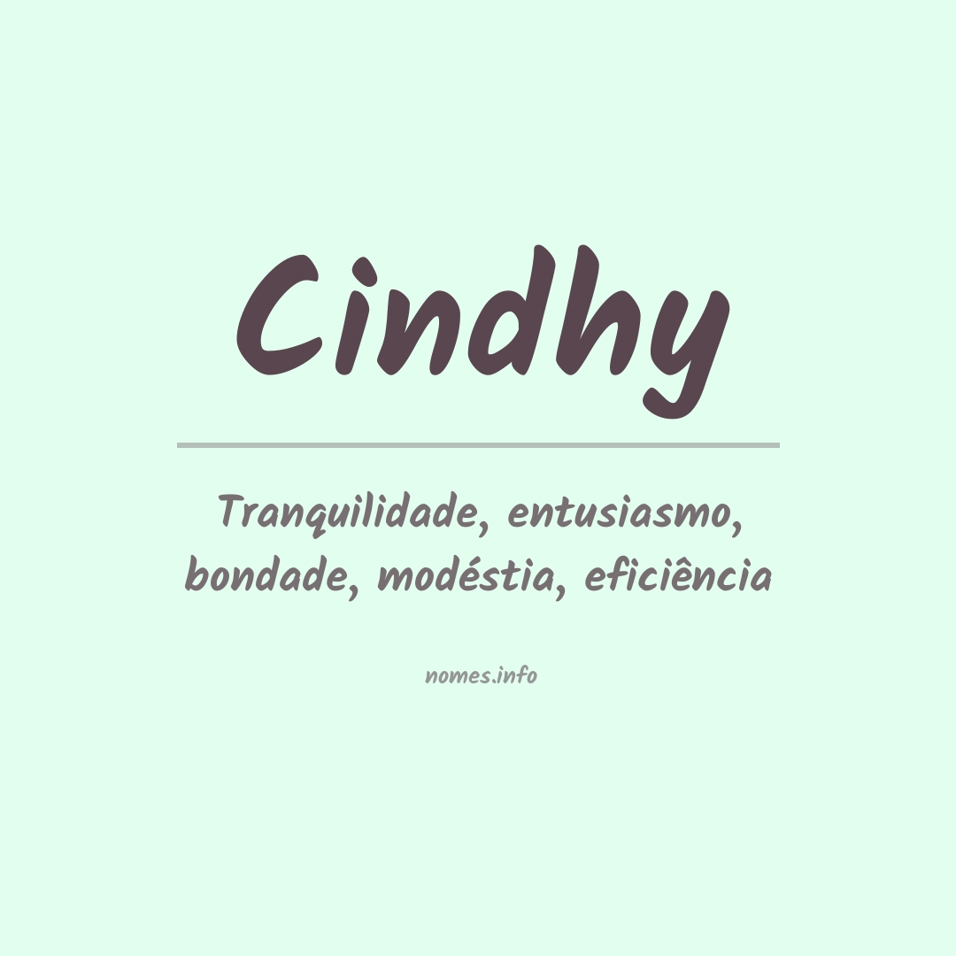 Significado do nome Cindhy