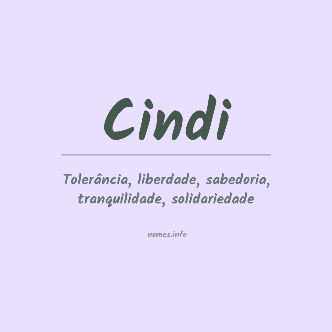 Significado do nome Cindi