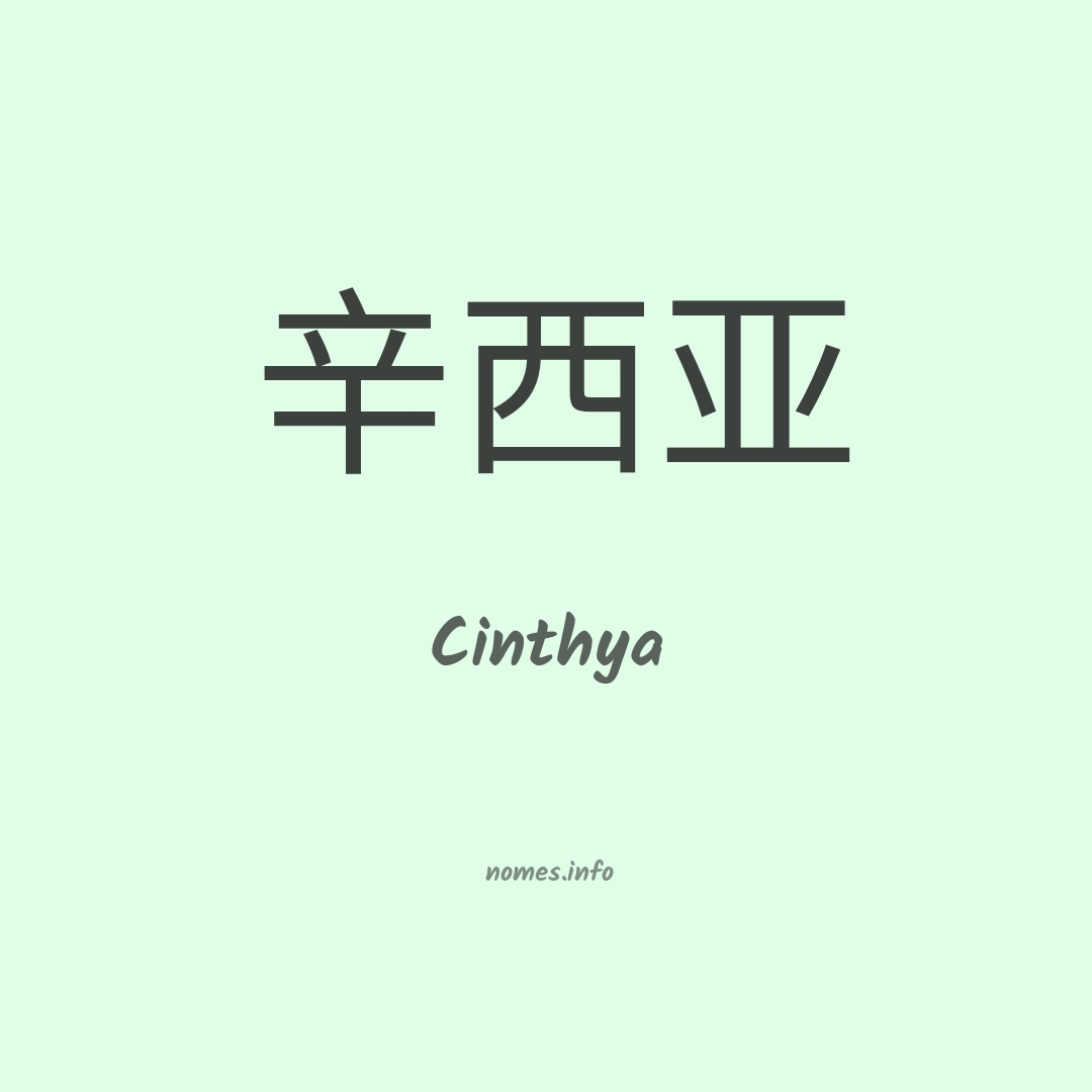 Cinthya em chinês