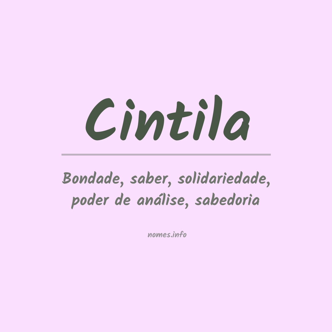 Significado do nome Cintila