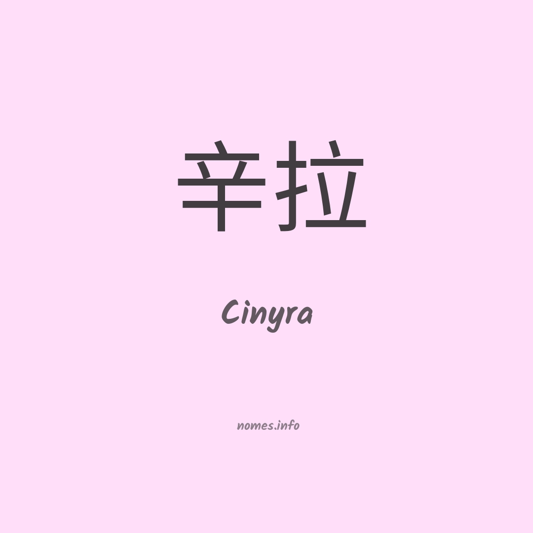 Cinyra em chinês