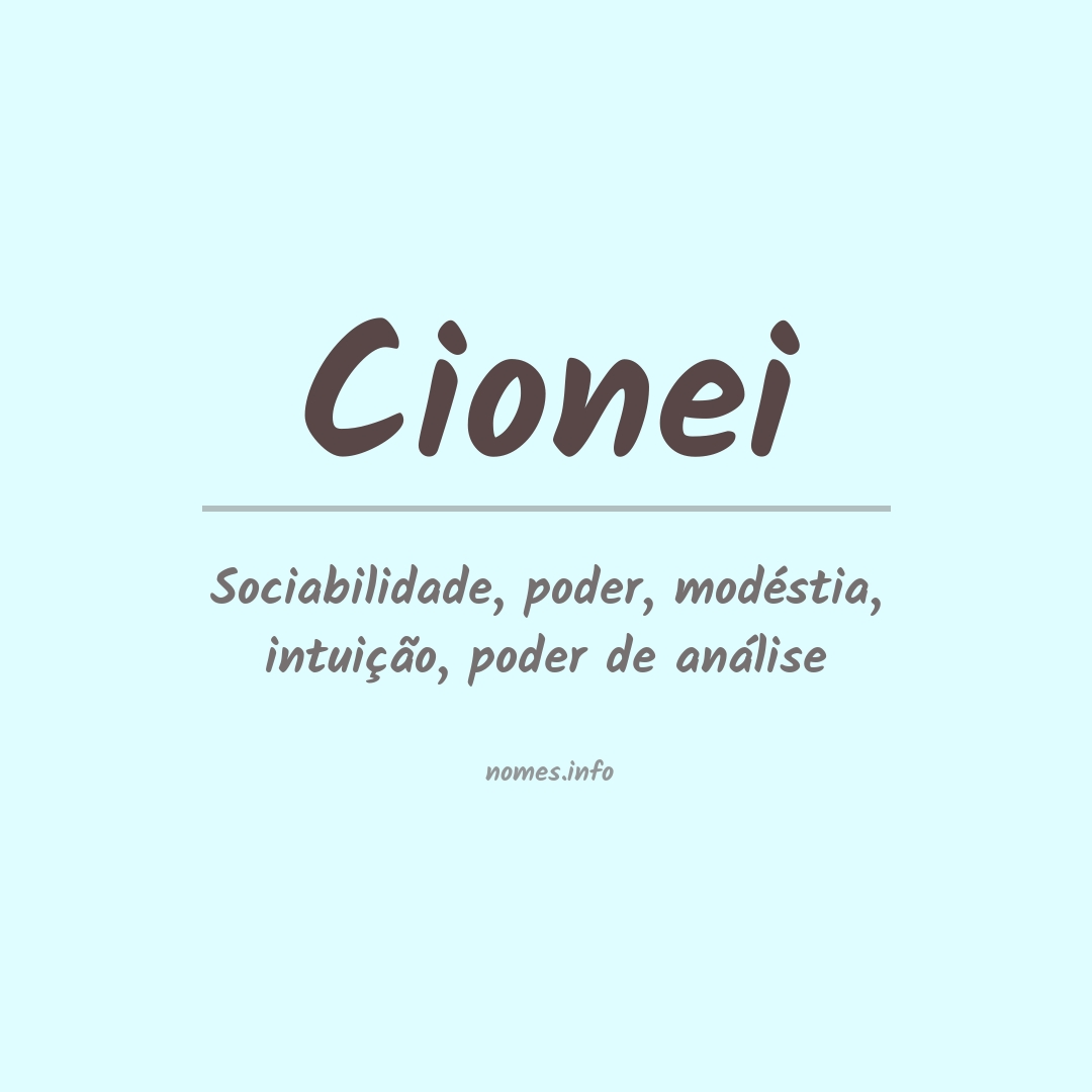 Significado do nome Cionei