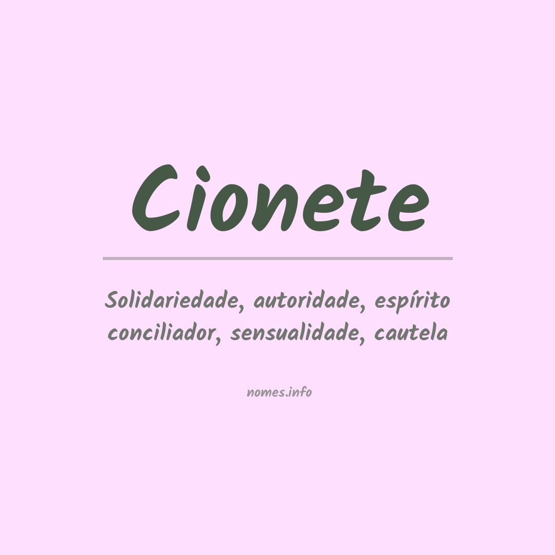 Significado do nome Cionete