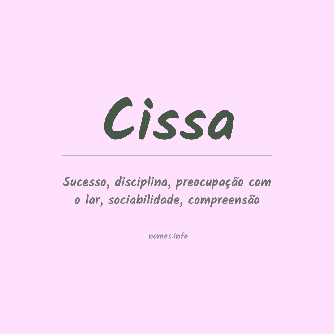 Significado do nome Cissa