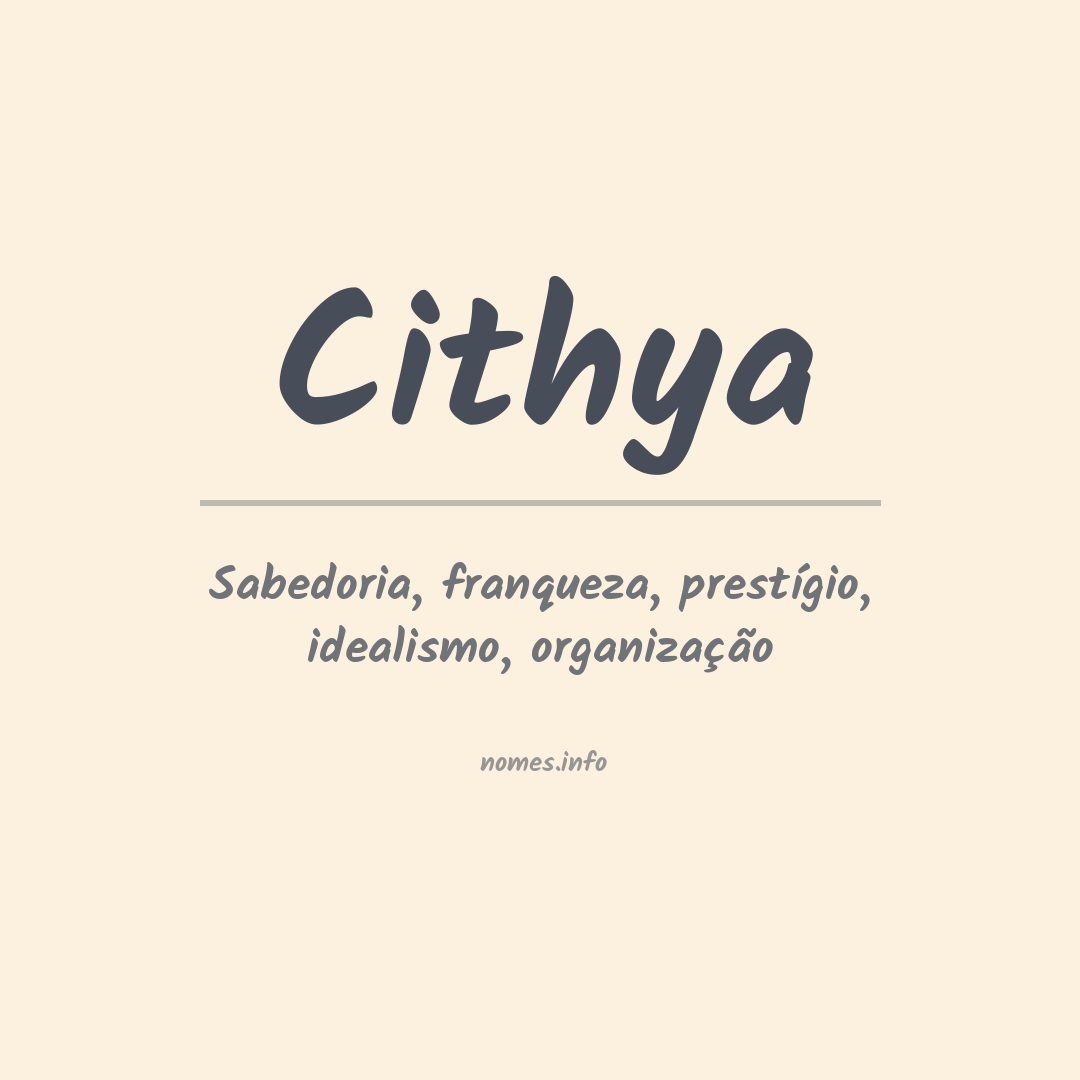 Significado do nome Cithya