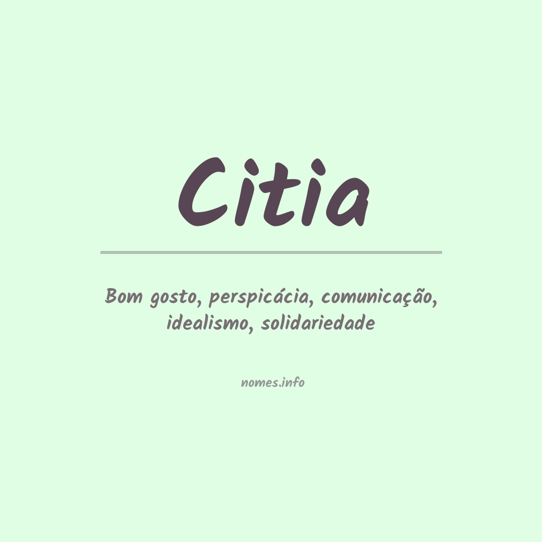 Significado do nome Citia