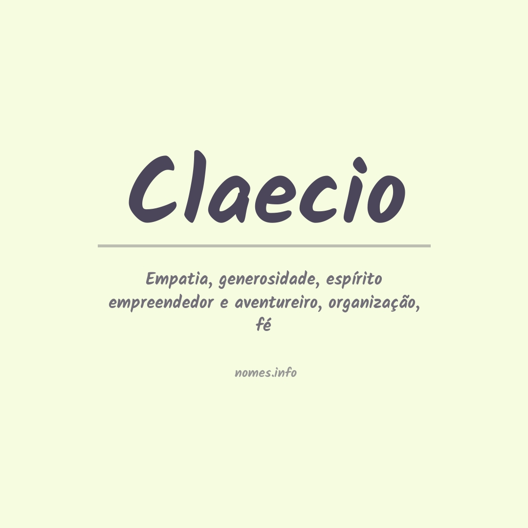 Significado do nome Claecio