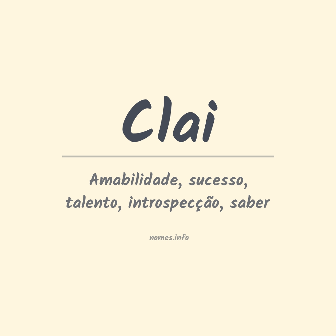 Significado do nome Clai