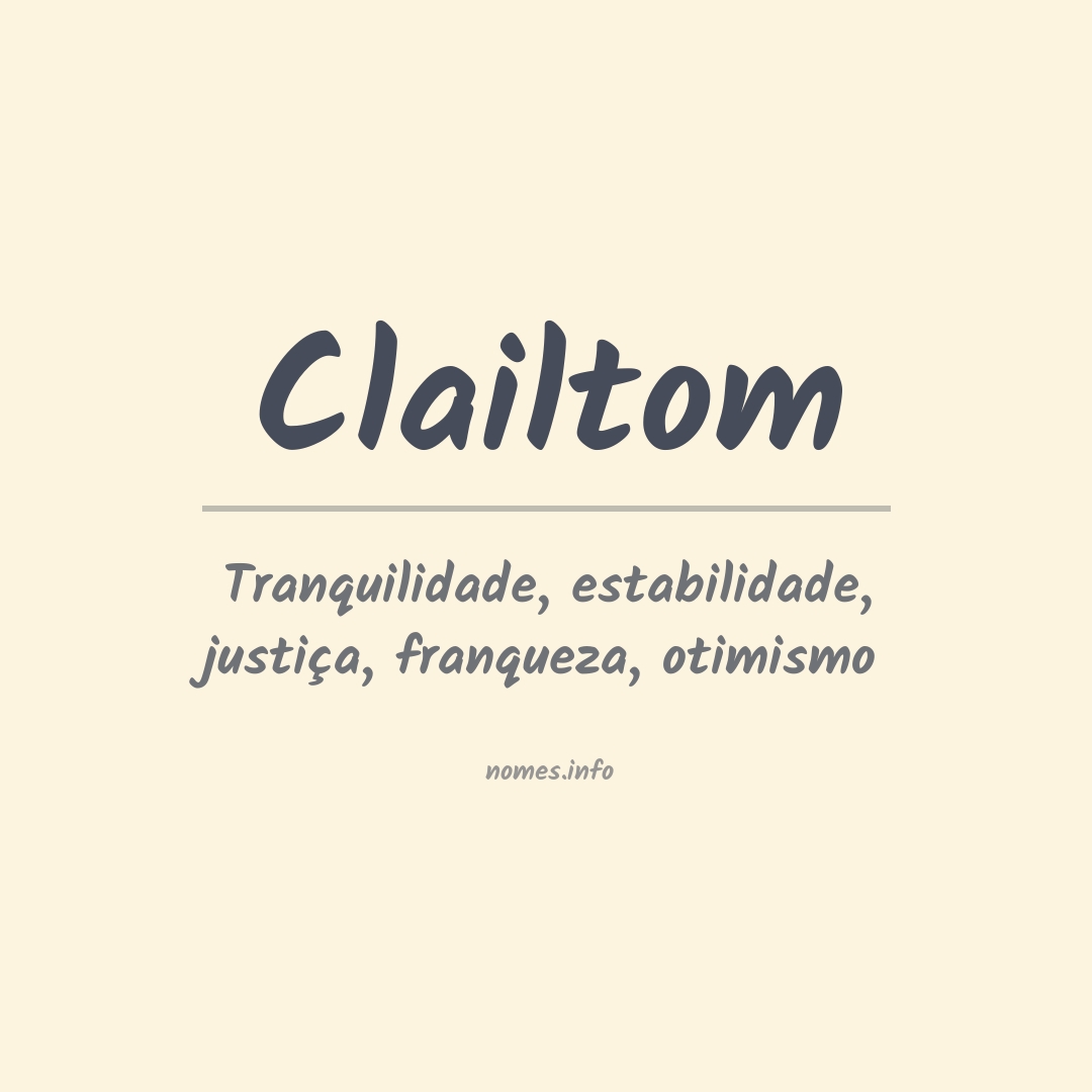 Significado do nome Clailtom