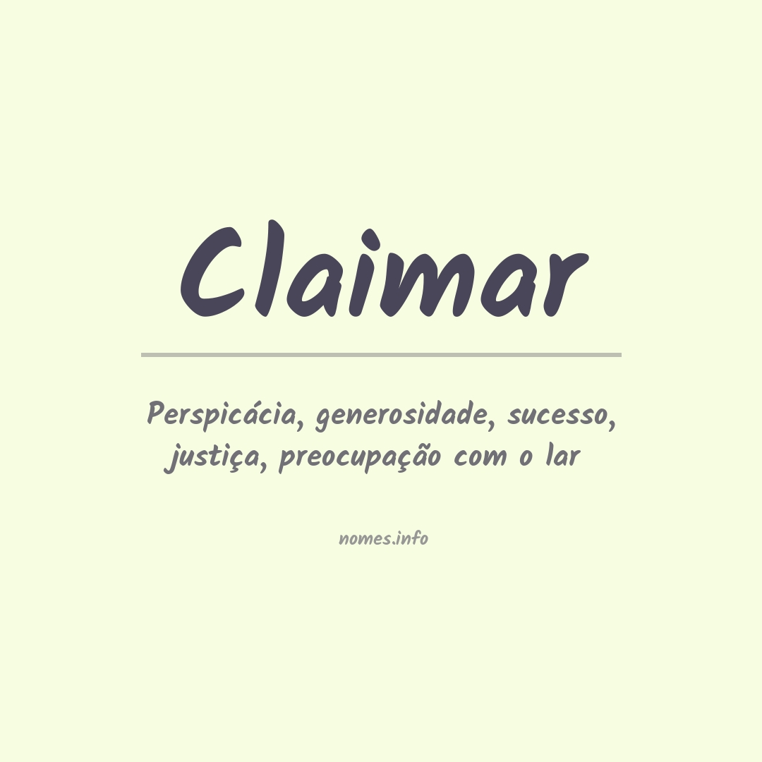 Significado do nome Claimar