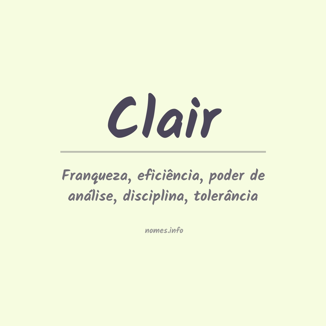 Significado do Nome Clair - Significado dos Nomes